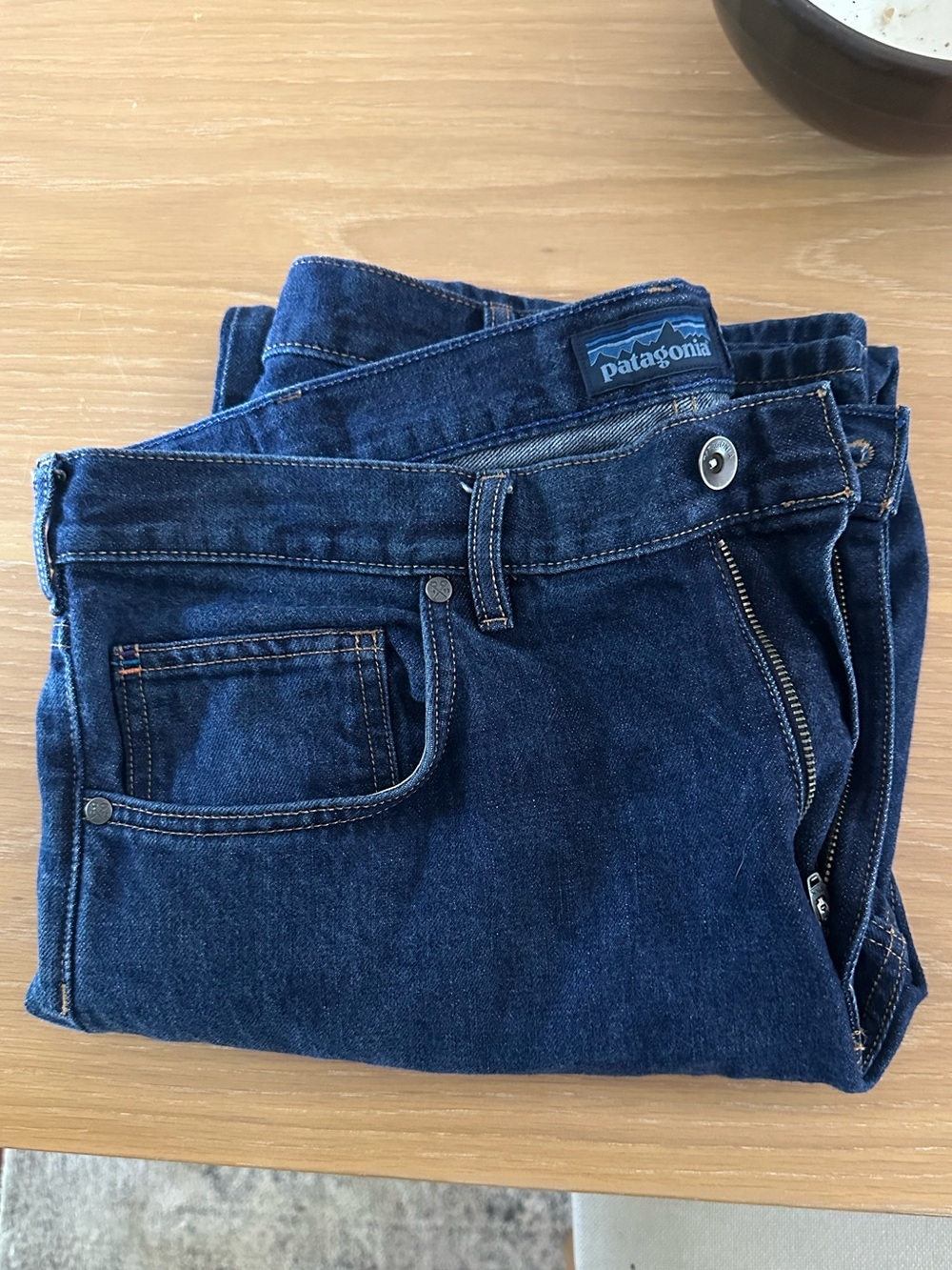 Patagonia Men's 100% cotton Dark Blue Denim Jeans